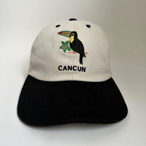 Cancun Toucan Bird Hat Turtle Beach 100% Cotton Cap Adjustable Strap Back - Picture 1 of 10